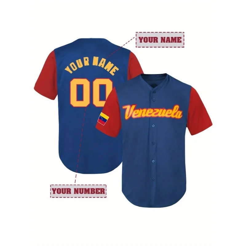 Custom Venezuela Baseball T-Sh - Embroidery On Shirt ulasan dan harga