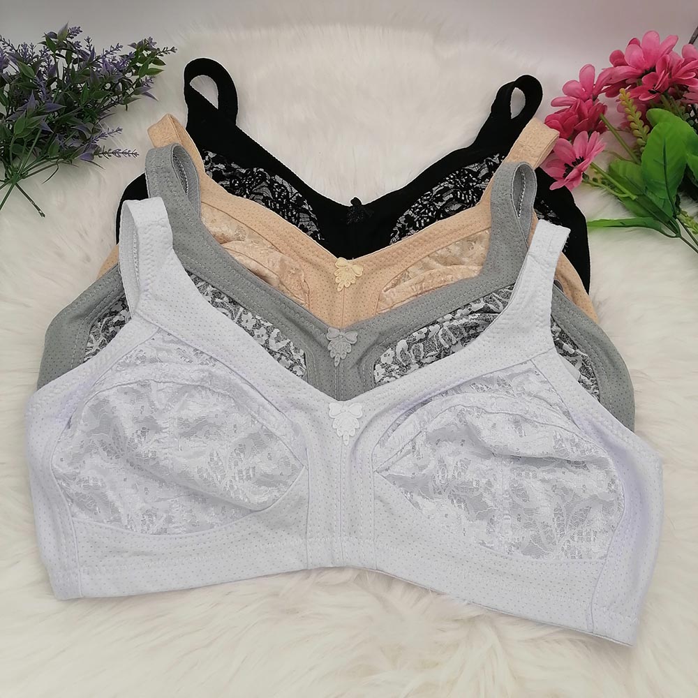Women's Bra Large Cup C D E F  - Embroidery Underwear ulasan dan harga