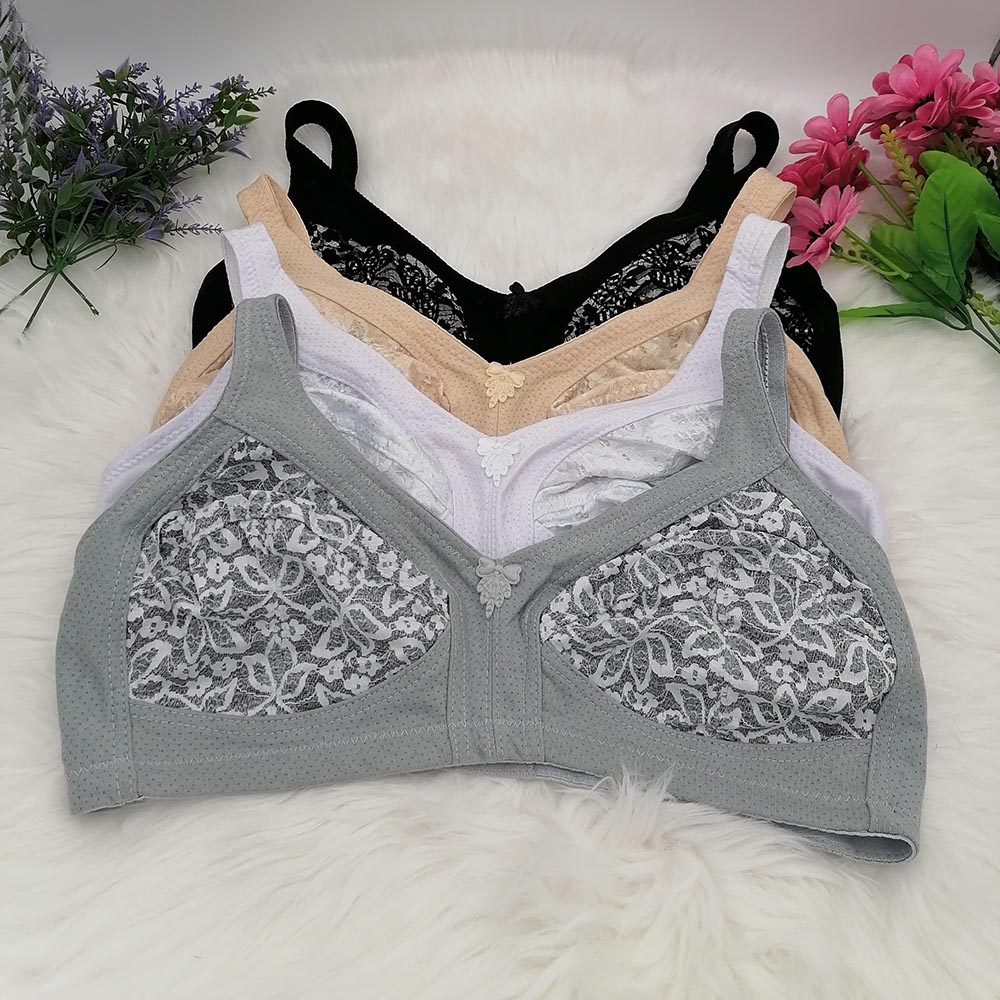 Women's Bra Large Cup C D E F  - Embroidery Underwear ulasan dan harga