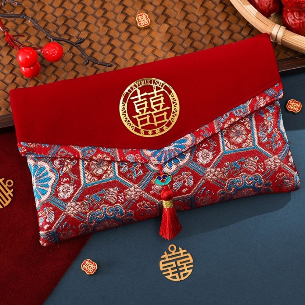 Blessing Words Brocade Red Env - Embroidery House ulasan dan harga