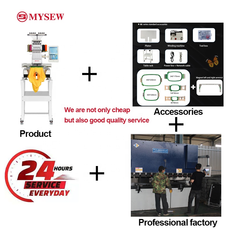 MYSEW MFS800  9  s Single Head - Embroidery Machine Computerized ulasan dan harga