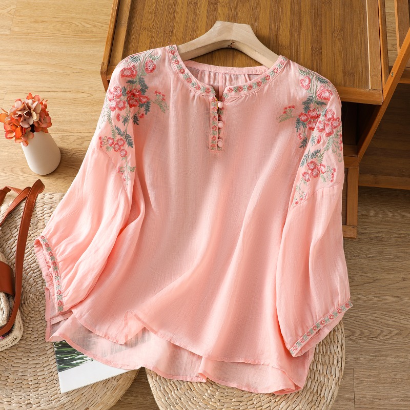 Chinese Style Women's Clothing - Embroidery On Shirt ulasan dan harga
