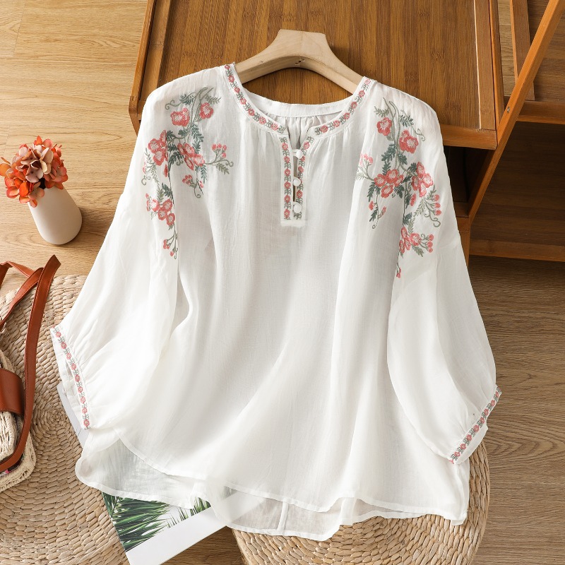 Chinese Style Women's Clothing - Embroidery On Shirt ulasan dan harga