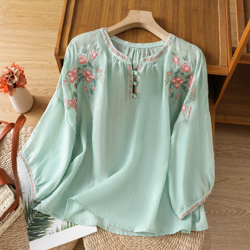 Chinese Style Women's Clothing - Embroidery On Shirt ulasan dan harga