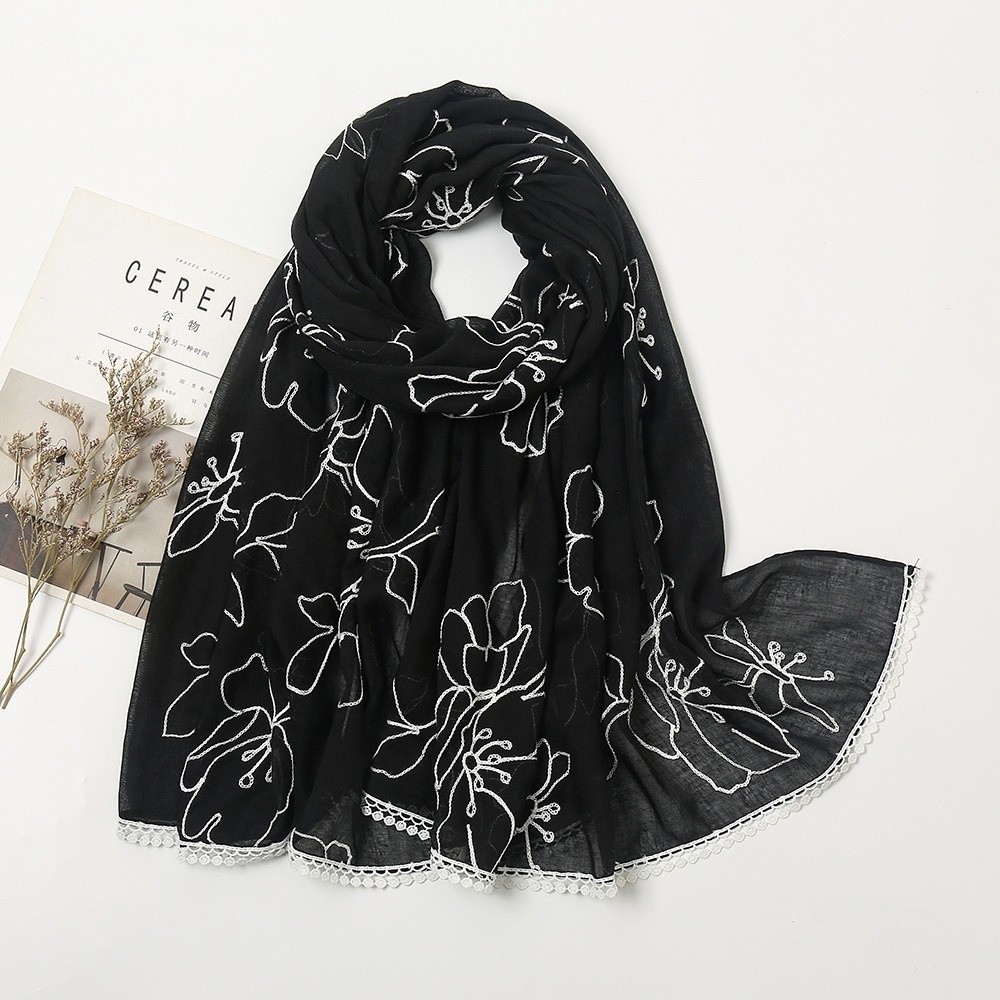 Versatile Elegant Hijab Scarf  - Embroidery Hijab ulasan dan harga