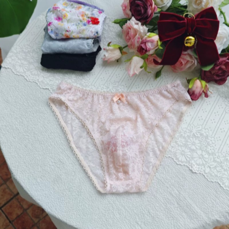 Sheer Sexy Man's Lace Panties  - Embroidery Underwear ulasan dan harga