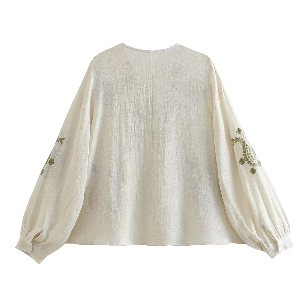 Womens New Loose Cotton Embroi - Embroidery On Shirt ulasan dan harga