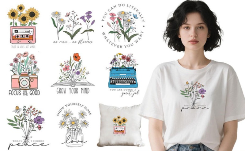 Cartoon Floral Flower Iron On  - Embroidery On Shirt ulasan dan harga
