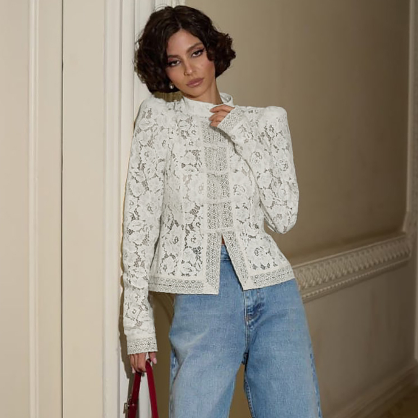 Linad Elegant Embroidery Puff  - Embroidery On Shirt ulasan dan harga