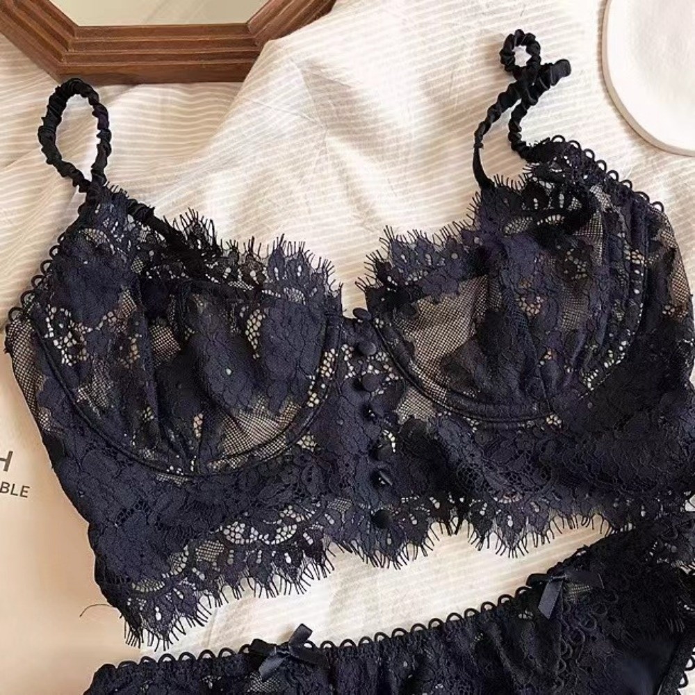 Flower Embroidery Lace Wireles - Embroidery Underwear ulasan dan harga