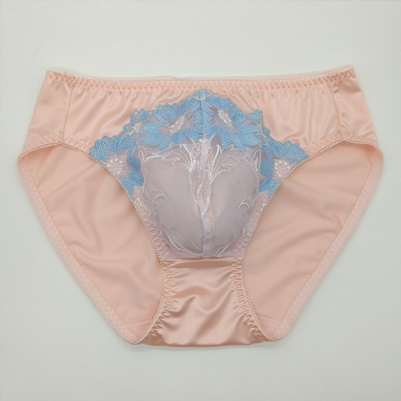 Man's Lace Embroidery Pink Bri - Embroidery Underwear ulasan dan harga
