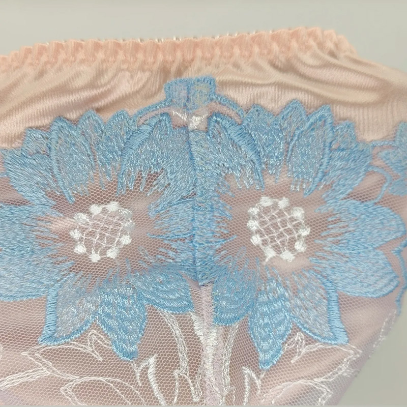 Man's Lace Embroidery Pink Bri - Embroidery Underwear ulasan dan harga