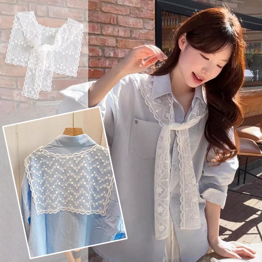 French Lace Shawl Scarf for Wo - Embroidery On Shirt ulasan dan harga