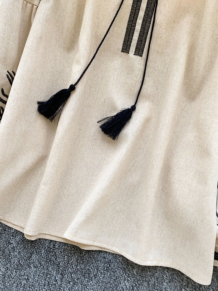 Women Bohemian-style Blouse Em - Embroidery On Shirt ulasan dan harga