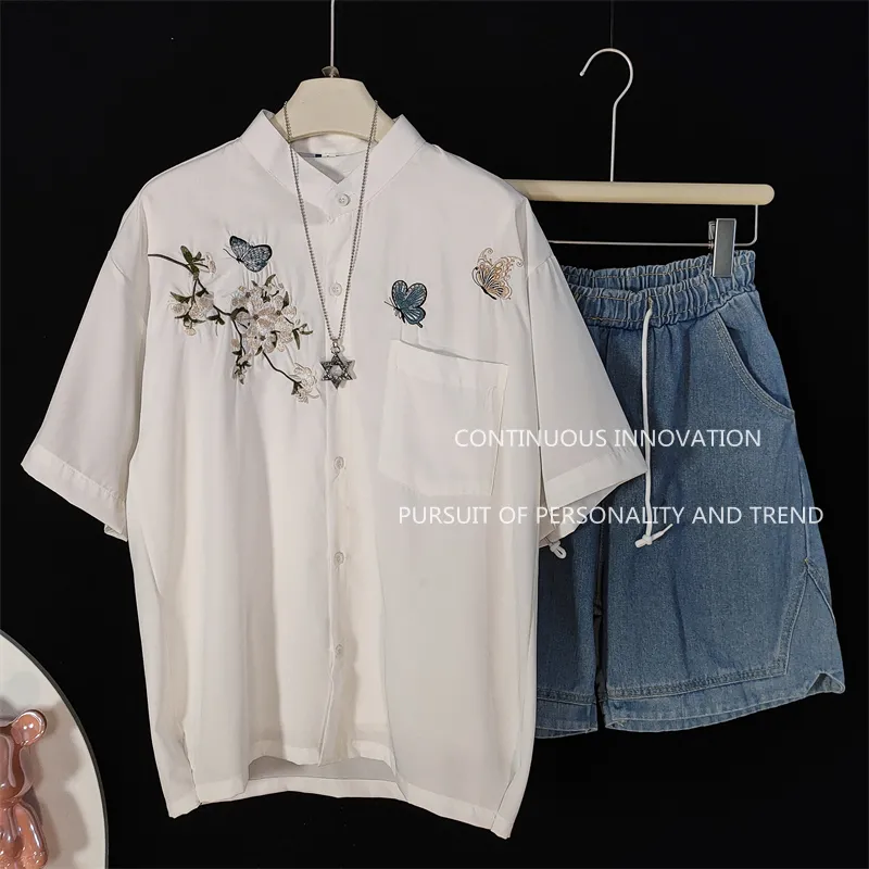 Men's 3 Piece Set Chinese Styl - Embroidery Men Shirt ulasan dan harga