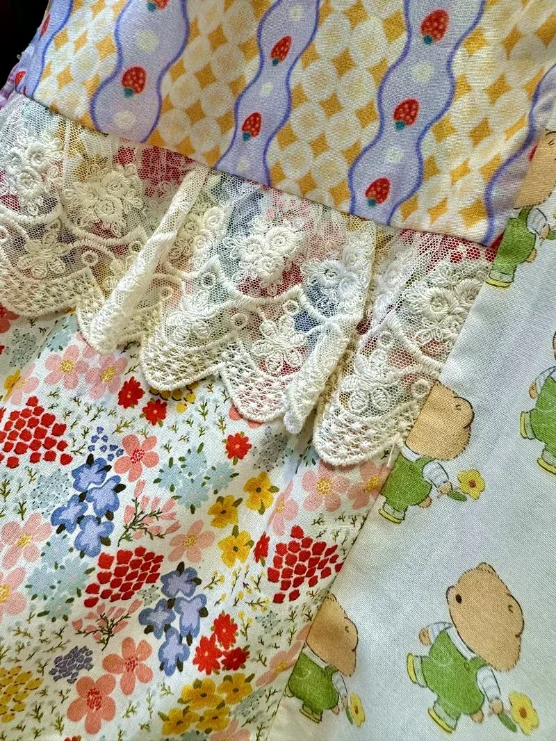 Vintage Sweet Cotton Patchwork - Embroidery On Shirt ulasan dan harga