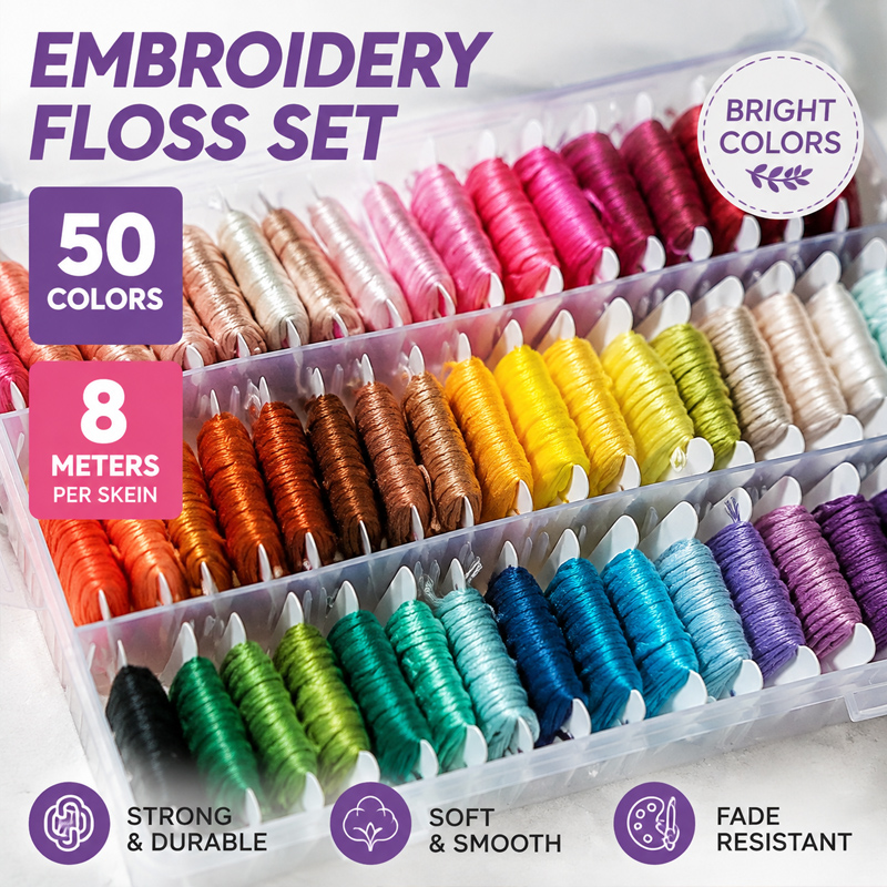 100% Cotton Embroidery Thread  - Embroidery Kit ulasan dan harga