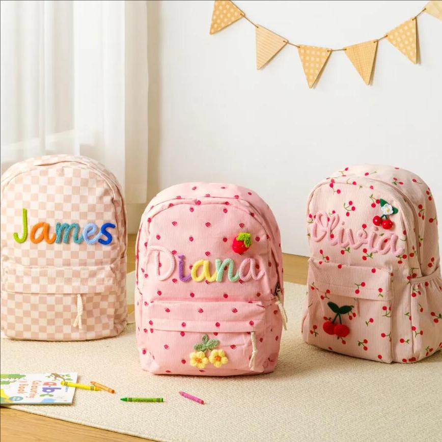 Custom Cute Backpack For Kids  - Embroidery Name Designs ulasan dan harga